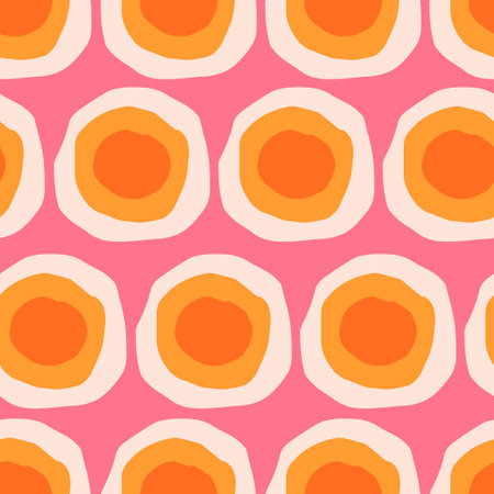 Seamless pattern with circles. Vector illustration in retro style.のイラスト素材
