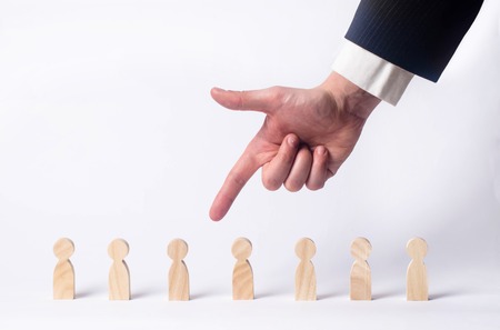 Businessman in search of new employees and specialists. The concept of personnel selection and...
