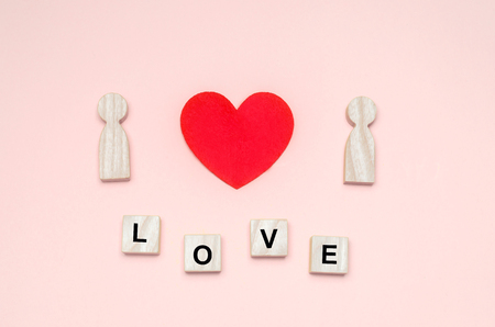 heart between people, the concept of love, a young couple in love, a search for the second half, a romantic story, feelings, relationshipsの写真素材