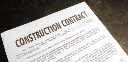 construction contract and house. concept of real estate and planning of building a house. project home. selective focusの写真素材