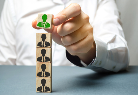 Find a talented employee. Businessman searching for new employees. Staff recruitment. Select a...