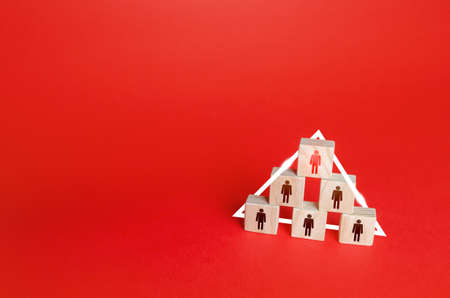 Leader on top of hierarchy pyramid.の写真素材