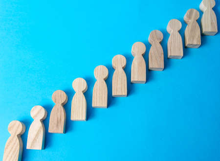 Figures of people in a row. Society, demography. Selection concept, choice. Group, crowd. Discipline...