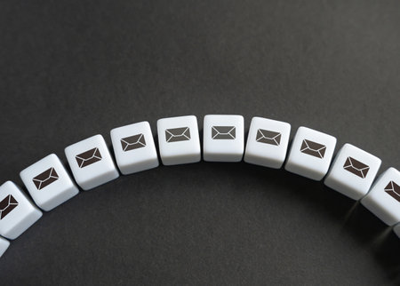 Chain of letters. The concept of correspondence and message delivery. customer service CRM. Mail...
