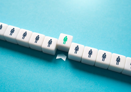 Nominating a candidate for promotion. Select and designate an employee. Career advancement and social growth. Hiring by competition among candidates. improvements and privileges. Get a raiseの写真素材