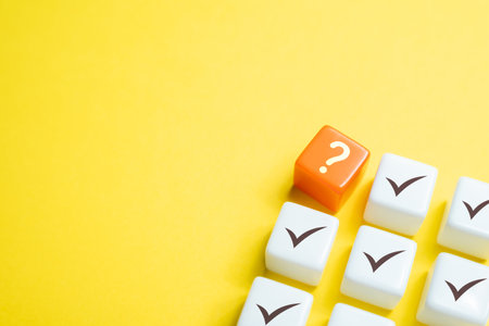 Uncertainty among proven things. Doubt and confusion. Lack of clarity, ambiguity. Unpredictability in decision making process. Investigating problems. Unresolved question issueの写真素材