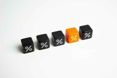 The most advantageous offer. Highlighted interest rate percentage. sale discount. Mortgages and loans. Improve your credit score. best terms. Favorable discounts and special tempting offers.の写真素材