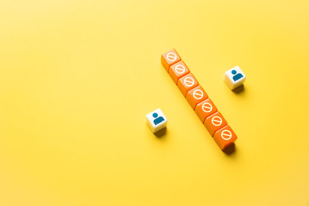 Separation barrier between people. Lack of communication and misunderstanding. No technical and economic instruments of communication and trade, isolation and protectionism. Limits approach each otherの写真素材