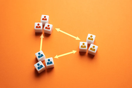 Cooperation of teams and groups. Exchange of experience and information in a common project. Work towards a shared goal. Contributing specialized knowledge and insightsの写真素材