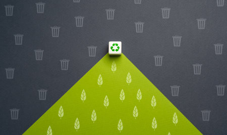 Recycling and restoration of contaminated areas. Idea of ecological solution. Eco solutions. Investment in environmental projects. Green industry. Revival of nature.の写真素材