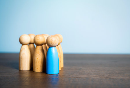 Leader and group. Leadership concept. Cooperation and teamwork.の写真素材