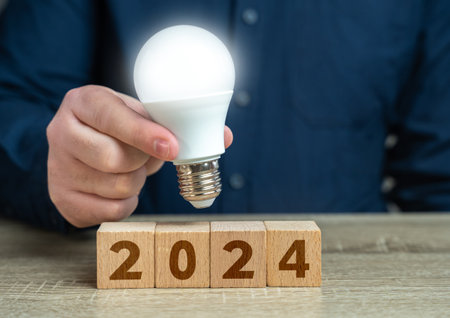Ideas for 2024. Yearly calendar. Embracing new trends, making forecasts, setting plans for the...