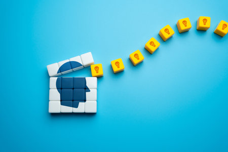 Ideas and inspiration flying into the mind, concept. Generate ideas for improving work and...