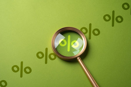Find the best interest rate. Key rate. Return on investment. Low taxes. Affordable loans. Good credit score. Cashback shopping bonus. Sale discountの写真素材