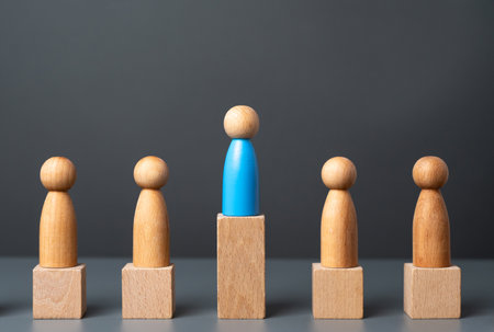 Show the best indicator. High performance. Select an employee for higher post. Career advancement and social lift. Hiring by competition. Get a raise. Present an employee with a promotion.の写真素材