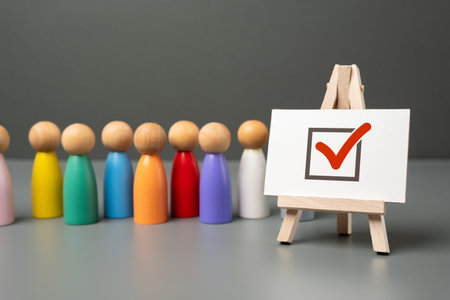 Election Day. Queue for the elections. Leave your vote. Survey. referendum. Democracy and public...