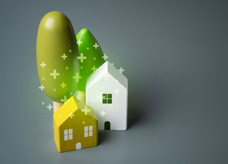 Improvement of housing and buildings. Upgrade and sell at a higher price. House flipping. Energy efficiency, eco safety. Increase the resale property value. Rising real estate prices on the market.の写真素材