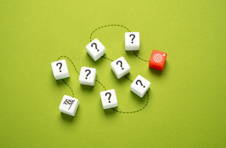 Stages on the road to achieving goals. Make your way from the start to the final goal. Go through all the difficulties and unknowns. Complete all steps.の写真素材