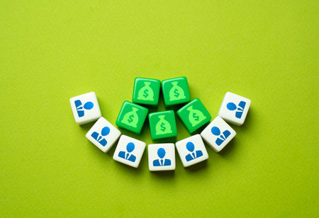 Raising money for the project. Attracting profit. The business team makes a profit.の写真素材