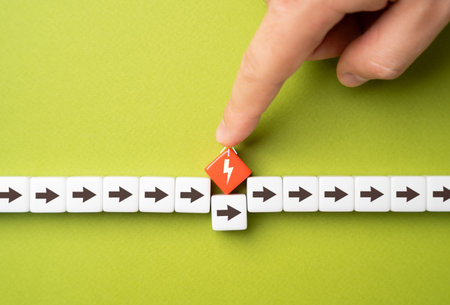 Create an obstacle and stop progress. Set barriers and restrictions. Establish rules or regulations....
