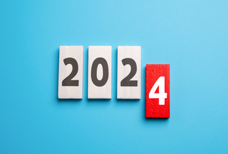 The outgoing year 2024. To sum up the results of the year. Achievements and work on mistakes.の写真素材