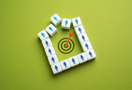 Gather around a common goal. Teamwork. Collaboration of participants. Teamwork and goal achievement.の写真素材