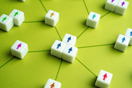 Connections between people, groups and teams. Business and corporate communication. Work relations...