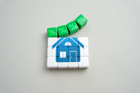 Buy a house. Save up for housing. Down payment and mortgage. Refinance on more favorable terms. Rising real estate prices.の写真素材