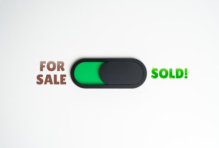 Switch from FOR SALE to SOLD! Property deals. Home buying, real estate market, investment success...