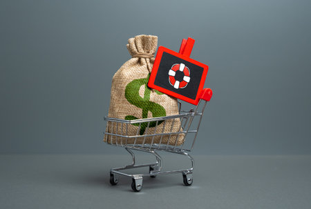 Emergency rescue funds. Manage crises, economic downturns, and unexpected expenses. Emergency savings, government relief, and financial aid ensure stability.の写真素材