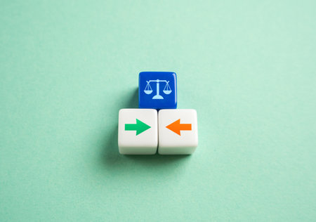 Dispute resolution through a mediator or court. Resolution through legal processes or arbitration offers. Settle conflicts, ensuring fair outcomes for opposing parties.の写真素材