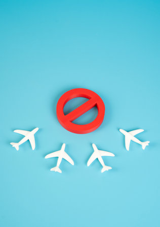 The planes encountered a ban on flying through the airspace. Geopolitical tensions, no-fly zones, or international aviation restrictions. Flight cancellations. Sanctions and embargoes.の写真素材
