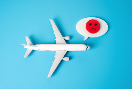 The aircraft expresses genitive emotions. Breakdowns, poor maintenance. Outdated fleet, low fault tolerance. Problems in the aerospace industry. Broader challenges facing the aerospace sector.の写真素材