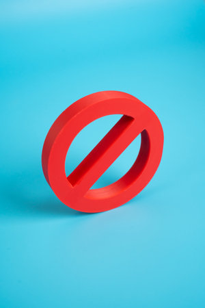 Red sign of prohibition NO. Restrictions, prohibitions. Laws. How not to do. Tips and warnings. Risk management, compliance education, or behavioral guides that outline forbidden actionsの写真素材