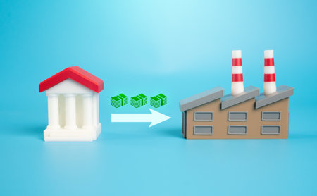 The bank provides credit funds for the plant. Investments and development. Working capital, short-term loans. Debt restructuring. Debt servicing, economic revitalization. Credit linesの写真素材