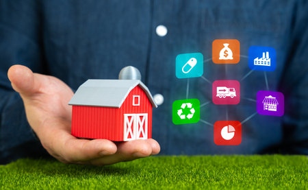 Innovations in farming. Modernization of the agro-complex. Smart farm. Automation in agriculture,...