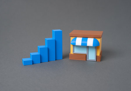 Growth of business indicators. Increase in profit, reach and number of customers. Sales performance. Operational metrics. Customer base expands.の写真素材