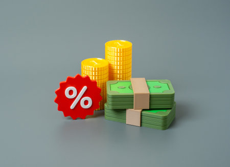 Attractive interest rates on loans and credits. New opportunities for business development. Support of consumer activity. Stimulus for investment. Expansion of the credit market.の写真素材