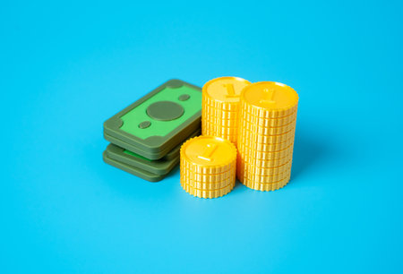 Money from plastic. Fiat currency concept. Transition from cash. Savings and finances.の写真素材