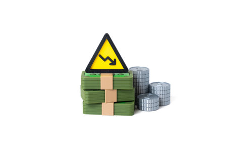 Money is subject to inflation and depreciation. Value reduction. Monetary risks. Currency weakness. Long-term instability.の写真素材