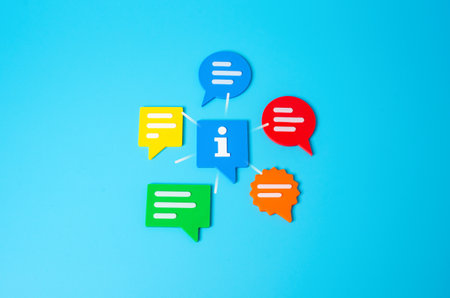 Information from comments. Tips and hints. Ask on the forum. Shared experience. Open discussion. User recommendations. Practical advice. Exchange of ideas.の写真素材