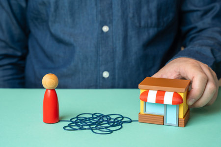 Difficulty in finding a store, low traffic and lack of proper advertising, retail challenges, poor visibility, customer attraction problem, weak marketingの写真素材