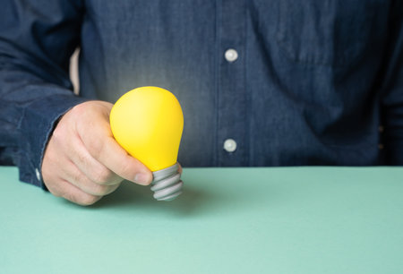 A light bulb is an idea in a man's hands. To come up with an idea, to come to a thought. To share...