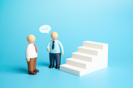 The head of the department invites the candidate to accept the job offer. Concept of recruitment, hiring, professional opportunities. HR management, talent acquisition, and employee onboarding.の写真素材