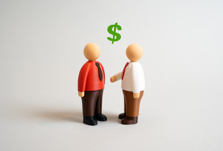 The manager offers the candidate a generous job offer. Hiring, employment opportunity, and successful negotiation. HR services, recruitment agencies, labor market studies, or motivation and leadershipの写真素材