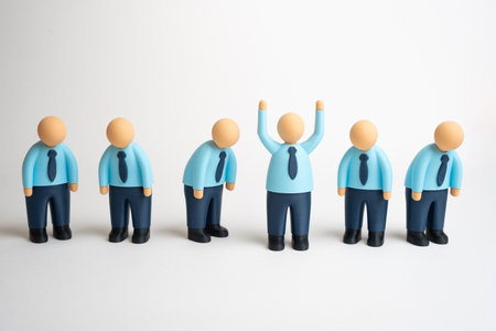 Winner of the hiring competition. Best employee. Promotion. An energetic worker among the tired and burned out. Motivation, career growth, and success in the workplace. Professional developmentの写真素材