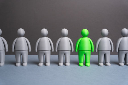 A green man among grays. A talented person. The best of the candidates. Individuality, creativity,...