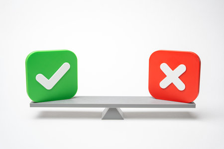 Acceptance and deviation on the scales. Weigh the question and make a decision. Pros and cons. Elections or referendum. Democratic voting processes. Political choicesの写真素材