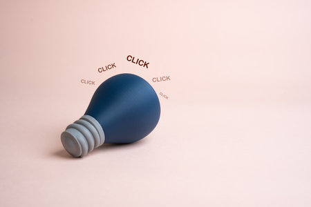 A burned-out lightbulb: the idea won't turn on. No inspiration or motivation for work and creativity. Work burnout. Creative block, emotional fatigue. Lack of innovation. Psychological recoveryの写真素材