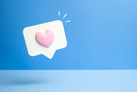 Comment with a heart. Like on social media. Rating. Add to favorites. Influencer culture, online interaction, and digital marketing engagement.の写真素材